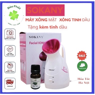 Máy xông tinh dầu yueslila/sokany máy xông da mặt,mũi,họng và làm đẹp tặng kèm 1 lọ tinh dầu