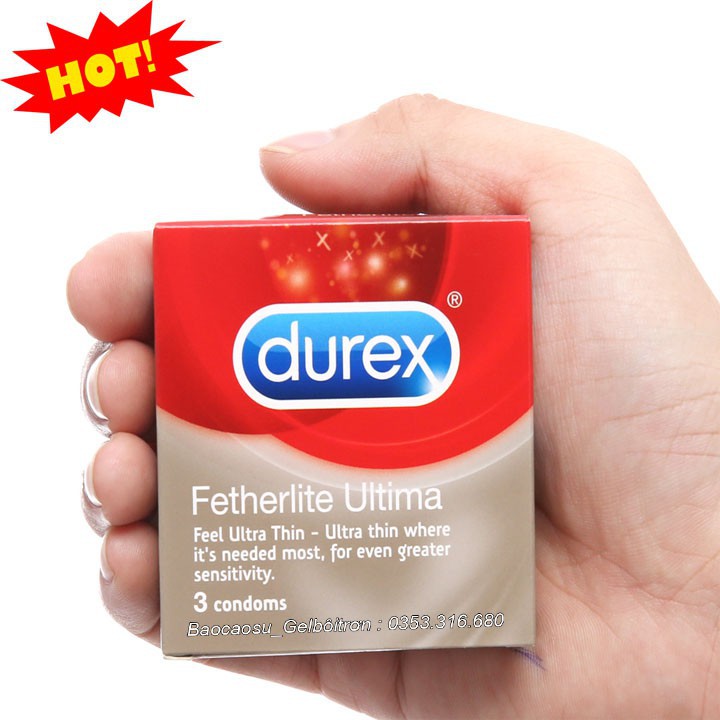 Bao Cao Su Durex Fetherlite Ultima Siêu Mỏng ( Hộp 3 Cái)