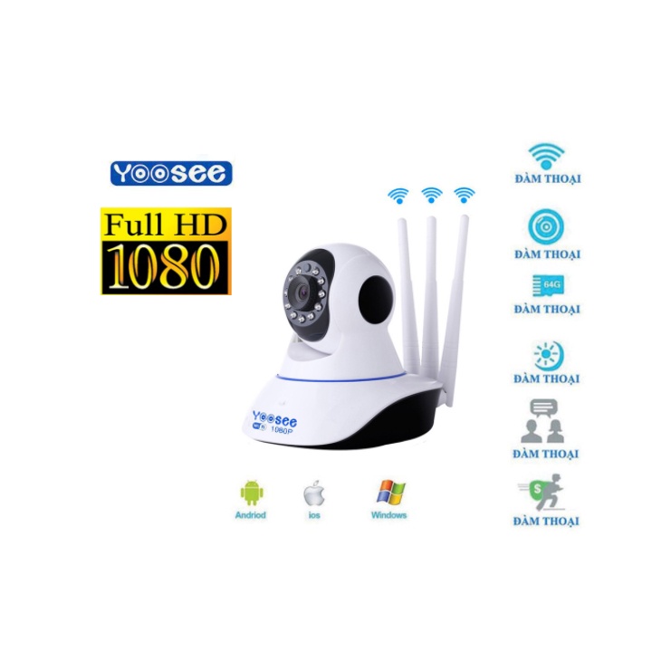 Camera Yoosee 3 Râu 1080P Bắt Sóng Cực Mạnh Giám Sát Ngày Đêm