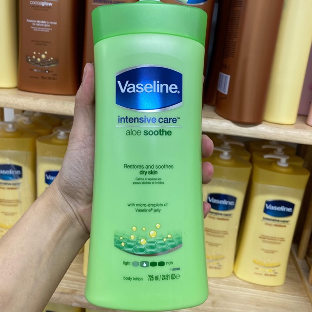 Sữa Dưỡng thể/ Lotion Vaseline 725ml hàng xách tay Mỹ 4 loại Vàng - Hồng - Xanh lá - Nâu
