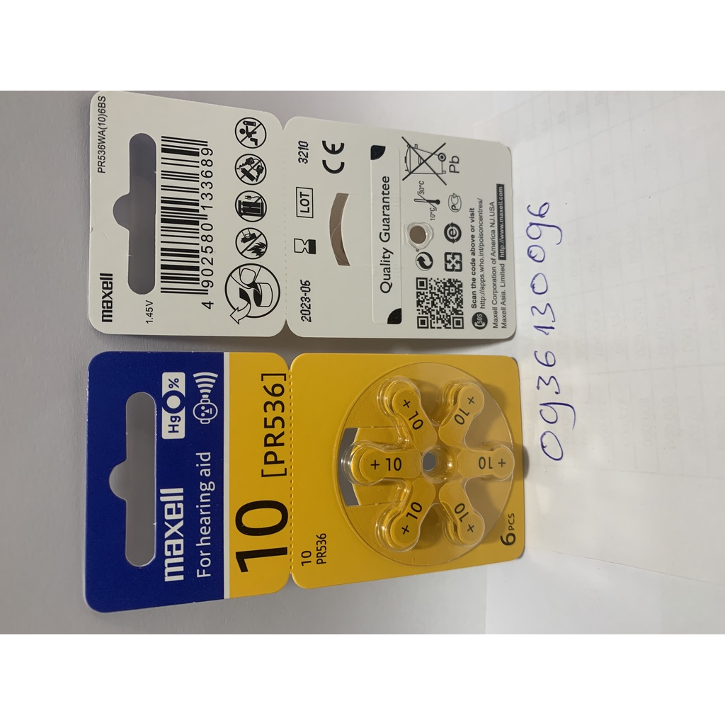 Pin máy trợ thính maxxell 13 PR48 vỉ 6 viên
