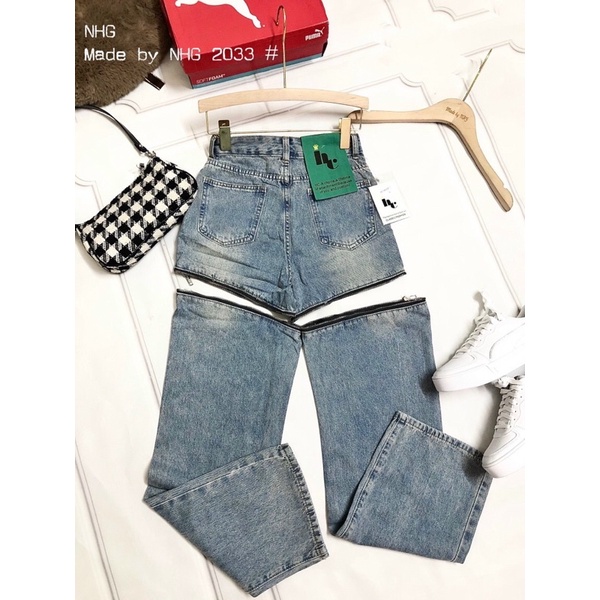 Quần Jeans Nữ Kéo Khoá 2 Mảnh Cá Tính - Quảng Châu loại 1
