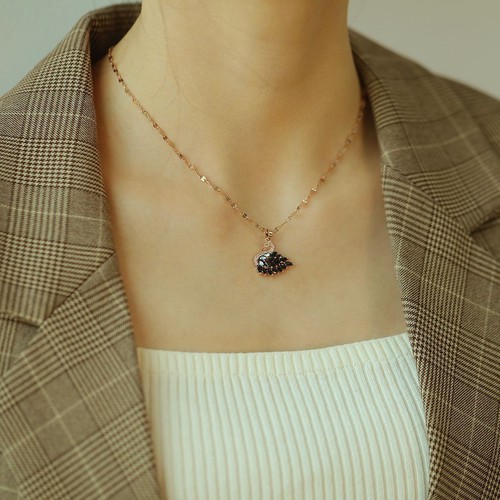 Dây Chuyền Thiên Nga Đính Đá Nhân Tạo Titan Ko Đen TT 3184