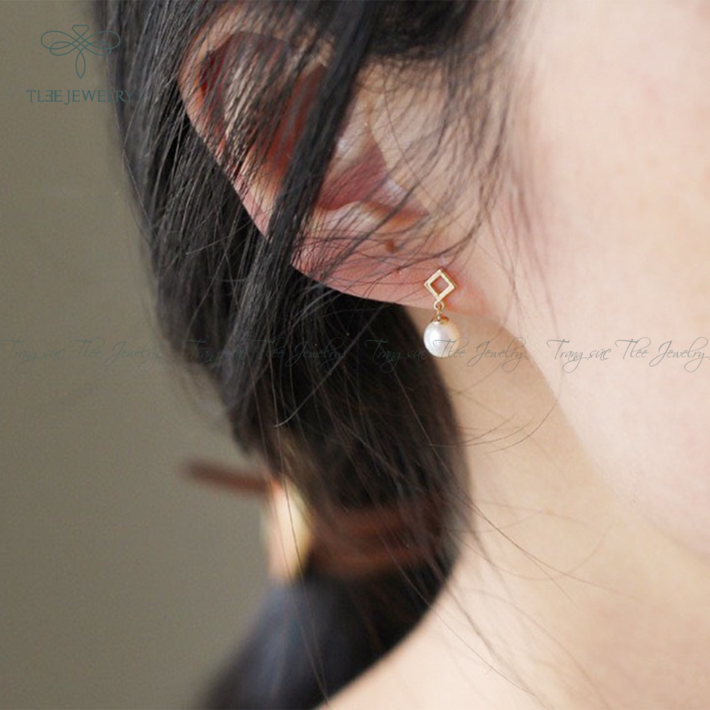 Khuyên tai bạc nữ TLEE Lily gắn trai nhân tạo sang trọng NCJ B0107