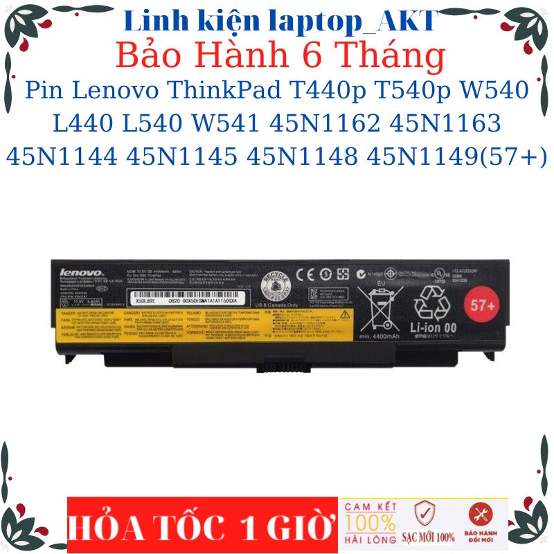 Pin laptop Lenovo ThinkPad T440p T540p W540 L440 L540 W541 45N1162 45N1163 45N1144 45N1145 45N1148 45N1149