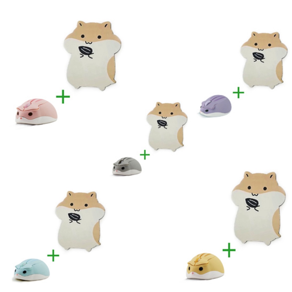 Chuột Quang Không Dây Hình Chuột Hamster Dễ Thương 2.4G 1600DPI