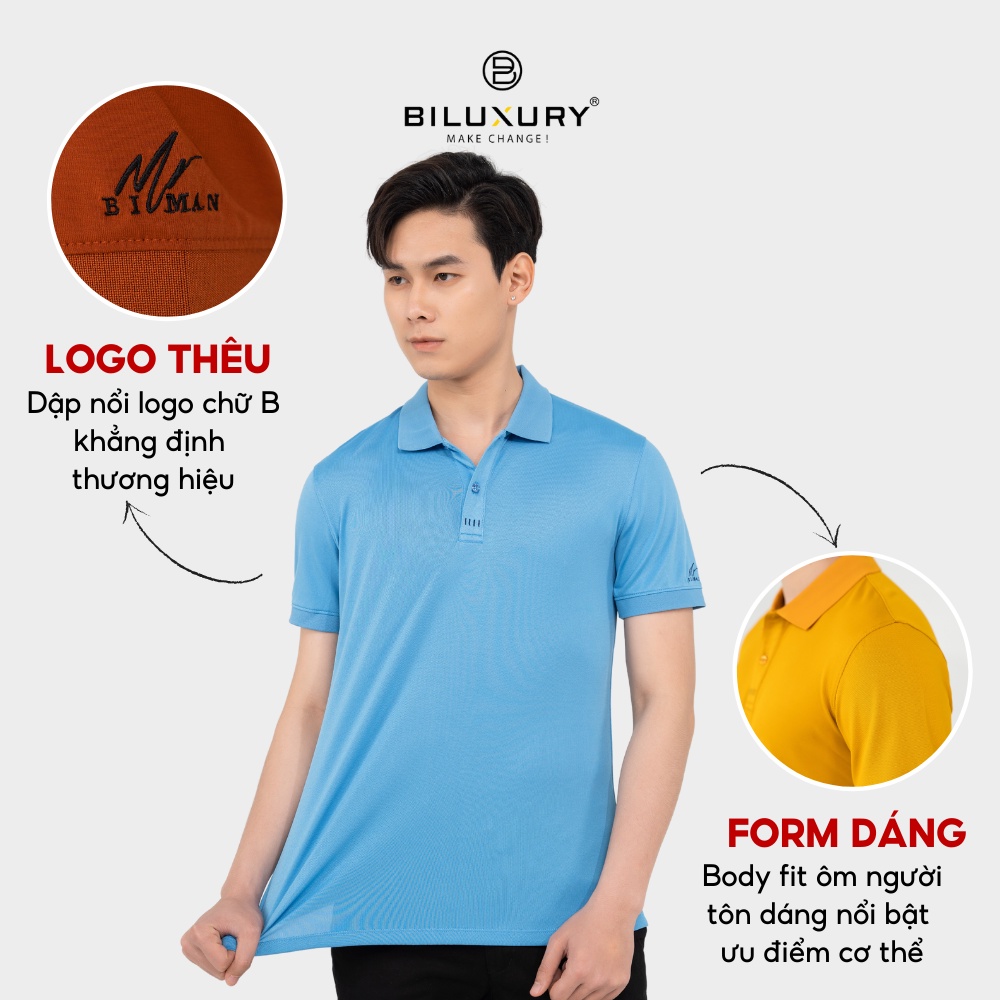 Áo polo nam cổ bẻ Biman by Biluxury thun co giãn thoải mái vận động lịch lãm trẻ trung 5APCB007