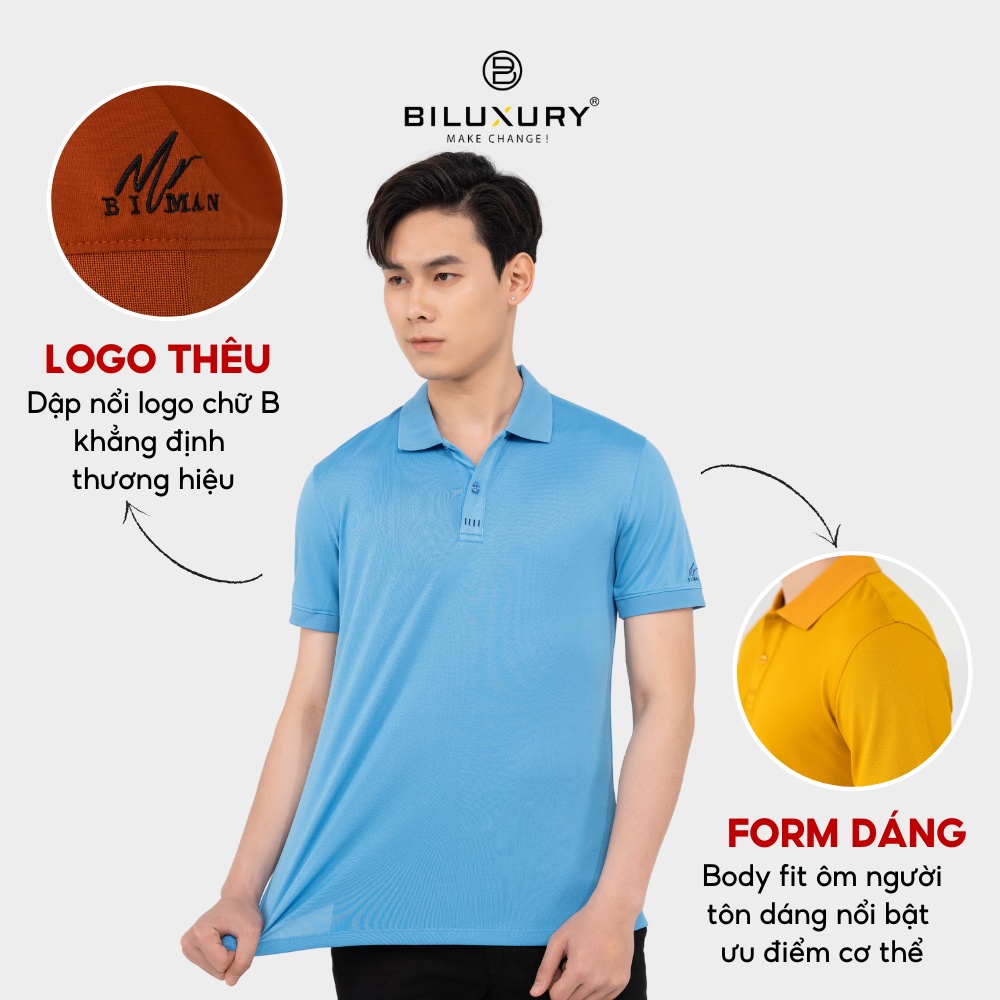 Áo polo nam Biman by Biluxury thun cổ bẻ co giãn 4 chiều nhiều màu sắc trẻ trung