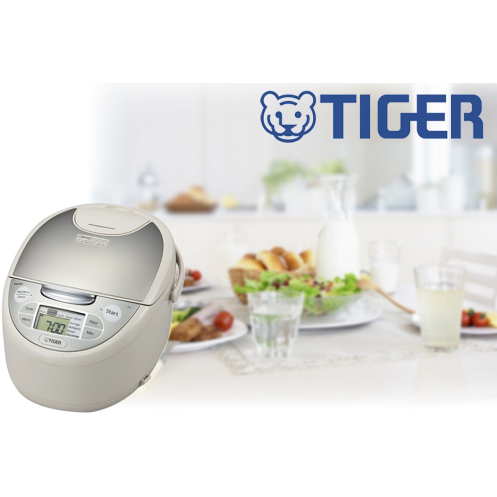 Nồi cơm điện tử Tiger JAX-S10W - Sản xuất tại Nhật Bản - Lòng nồi chống dính - Hàng chính hãng