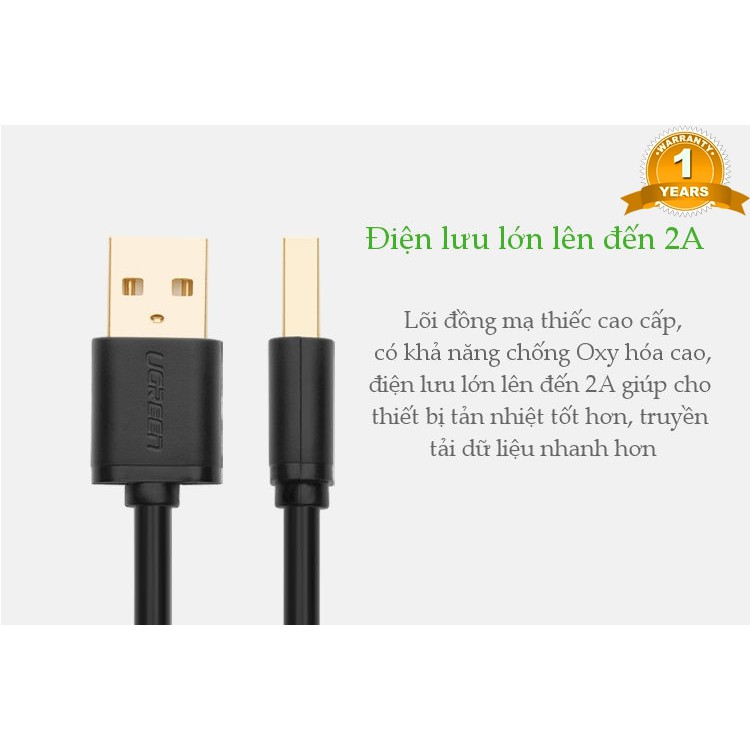 Cáp USB 2.0 Ugreen 10308 hai đầu đực (0.5m)