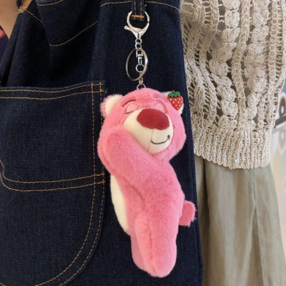 Móc Khóa Hình Búp Bê Lotso Nhồi Bông Mềm Mại Đáng Yêu