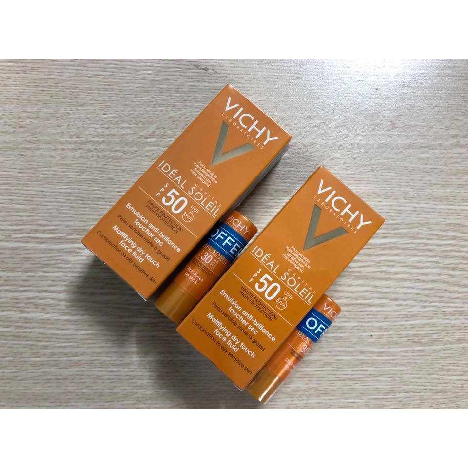Kem chống nắng Vichy Capital Ideal Soleil SPF50 (Tặng kèm son dưỡng Vichy Ideal Soleil Lip Stick SPF