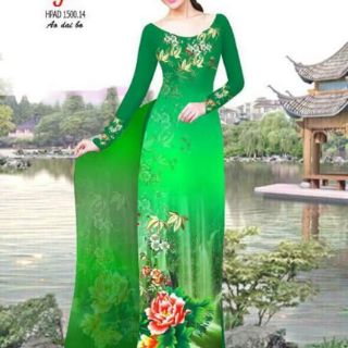 Vải áo dài in 3D cả bộ tằm