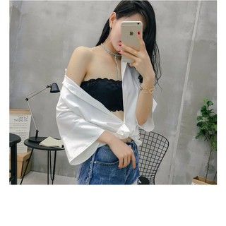 Aó ngực ren quây hoa không dây
