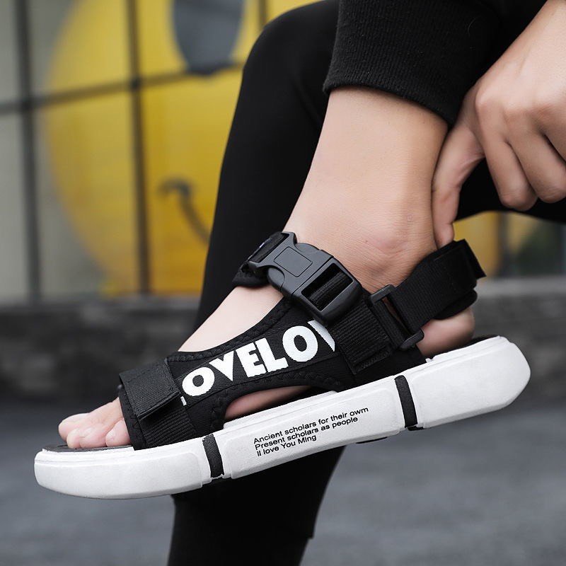 Dép sandal nam Chữ Lovee khóa zip xịn xò chắc chắn, xăng đan học sinh nam 2022