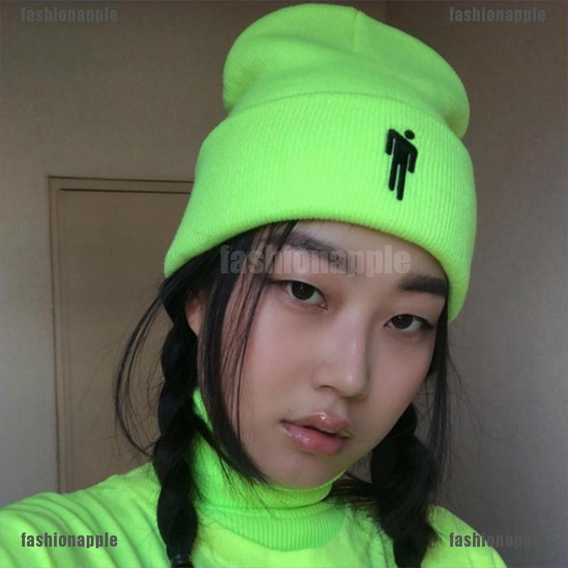 Mũ Beanie Dệt Kim Thêu Hình Billie Eilish Cá Tính