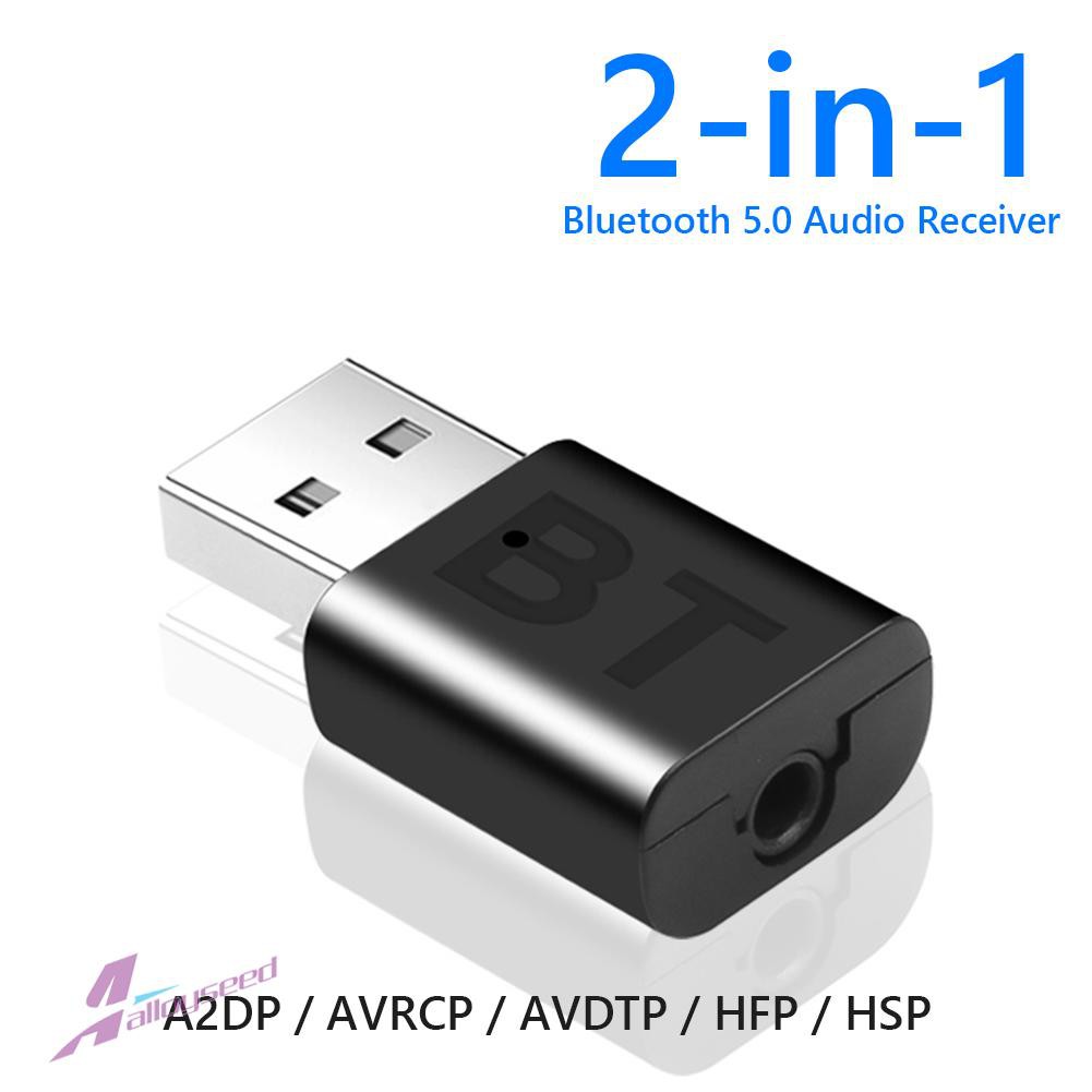 Usb Bluetooth 5.0 Nhận Âm Thanh Aux Không Dây Đầu Cắm 3.5mm