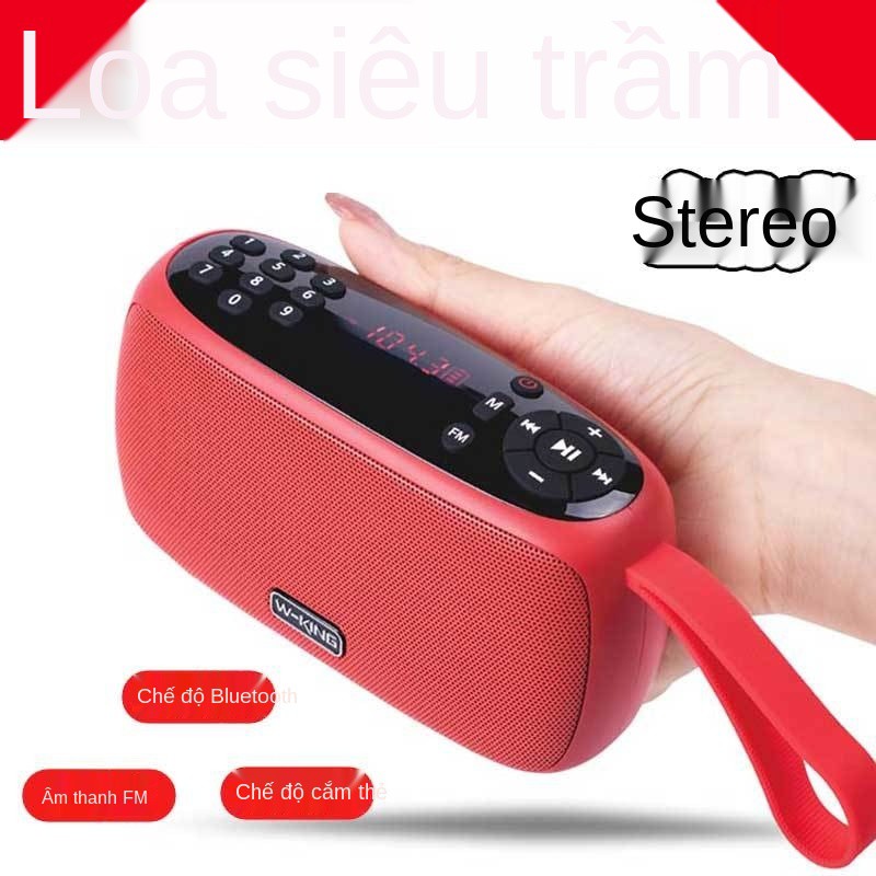 Loa bluetooth di động Walking X2 thẻ nghe đài người già u đĩa âm thanh siêu trầm nhỏ