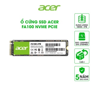[Mã BAUIC300] Ổ cứng SSD Acer FA100 M2 NVMe PCIe Gen3 tốc độ tối đa 3300MB/s dung lượng 128GB/256GB/512GB chính hãng