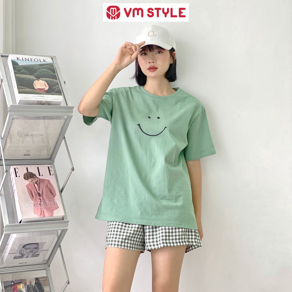 Đồ bộ VM STYLE áo thun tay ngắn mặt cười+ quần ngắn ullzang thời trang nữ 22DB04T372802