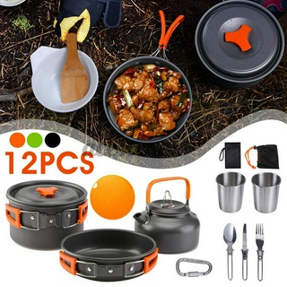 Bộ 12 Dụng Cụ Nấu Ăn Dã Ngoại Bằng Hợp Kim Nhôm