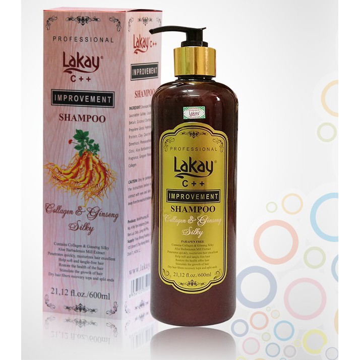 Dầu gội LAKAY Phủ Lụa Bổ Sung Collagen Và Nhân Sâm Chuyên Trị Tóc Hư Tổn
