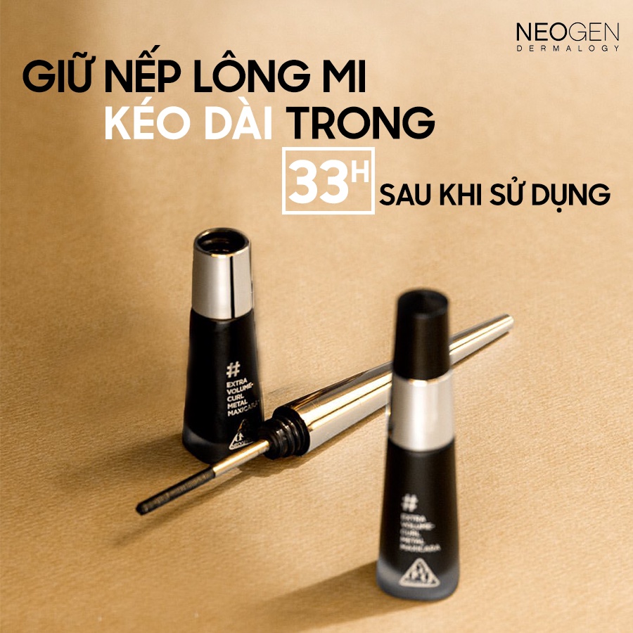 Mascara Kim Loại Giữ Mi Cong Và Dài Trong 33 Giờ Neogen Dermalogy Extra Volume Curl Metal Maxicara 01 Black 4ml