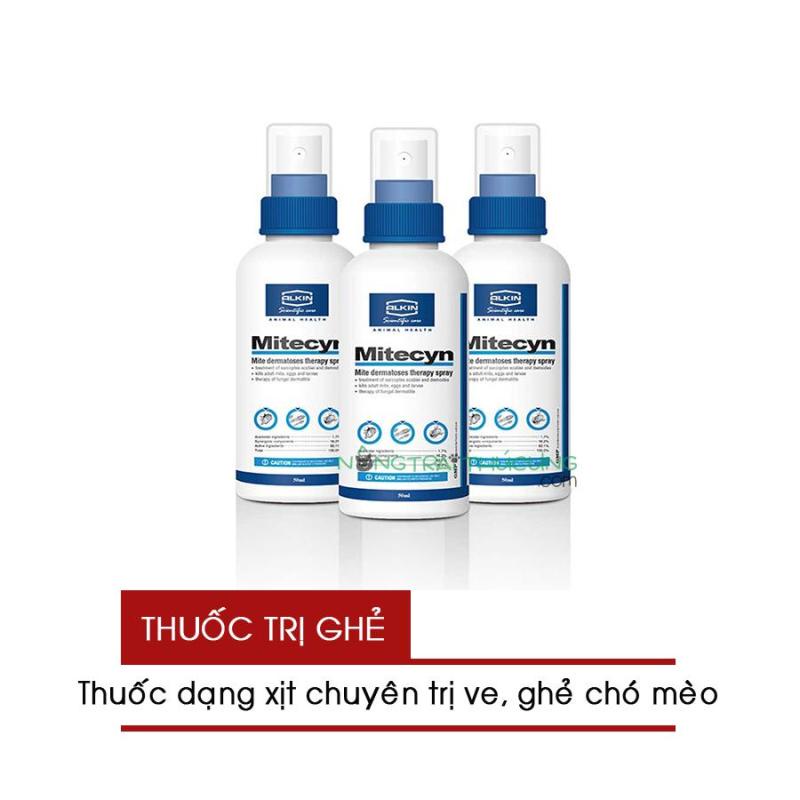 Alkin Mitecyn- thuốc phun trị ghẻ, viêm da cho chó mèo (Loại thẩm thấu cao)