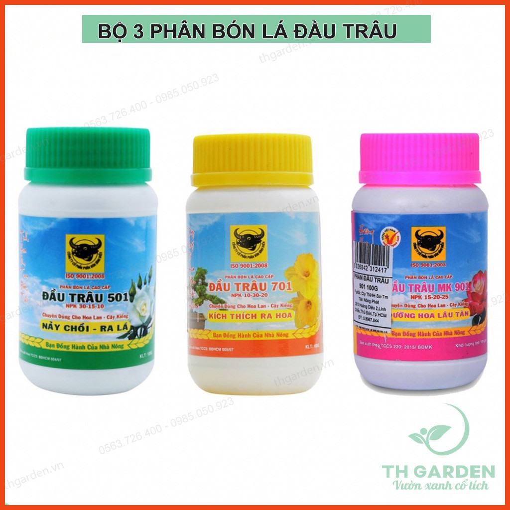 Bộ 3 Phân Bón Lá Đầu Trâu 501-701-901 - Bộ 3 hoàn hảo kích thích nảy chồi, ra lá, ra hóa, dưỡng hoa