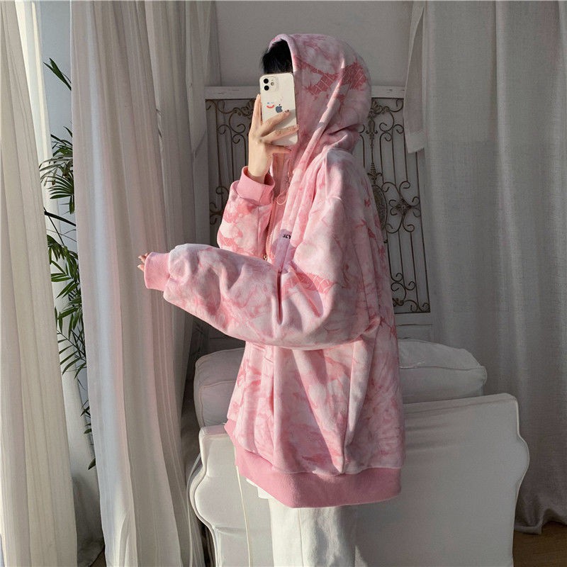 Áo khoác cardigan dài tay dáng rộng phối khóa kéo thời trang xuân thu cho nữ | BigBuy360 - bigbuy360.vn