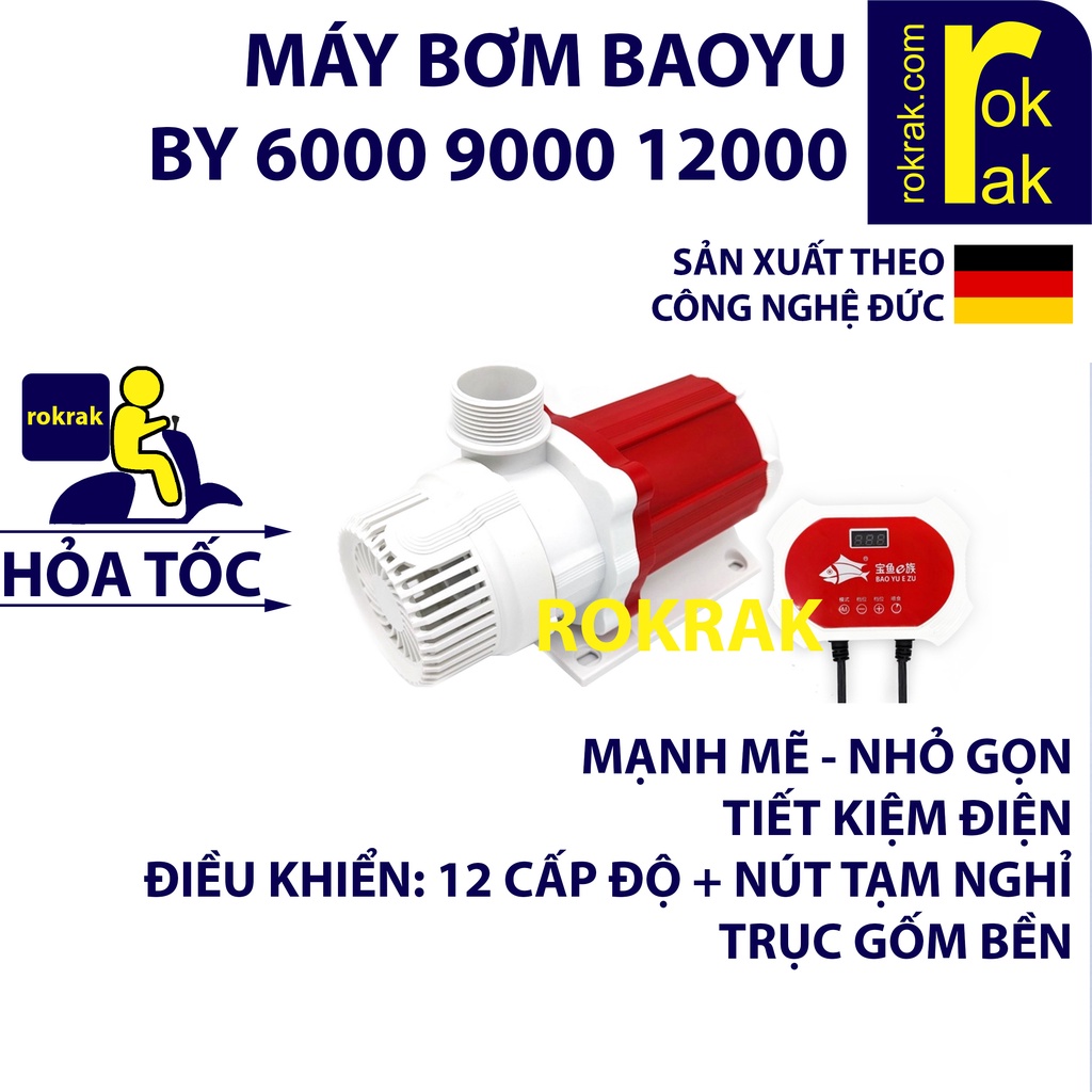 Máy bơm bể cá MARINE DC | Baoyu BY | 6000 9000 12000 có điều khiển cho nước ngọt và mặn