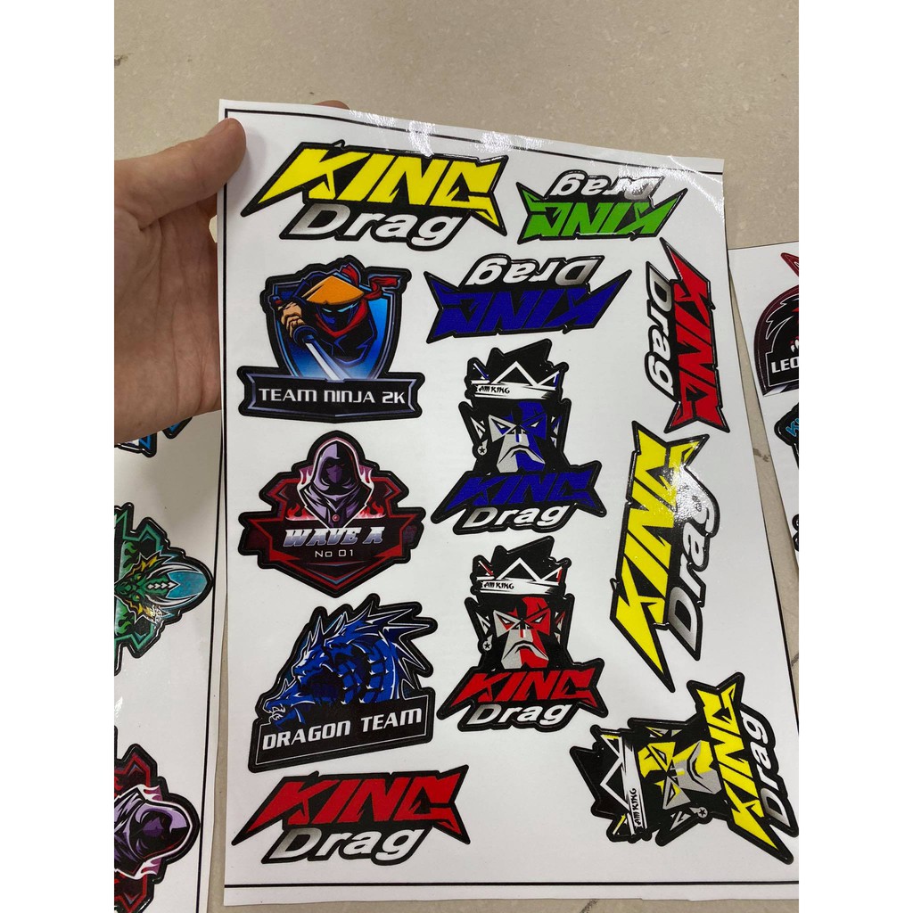 Miếng Dán Xe Máy, Ô Tô, Mũ Bảo Hiểm Siêu Chất Siêu Ngầu - Tem Dán Cute