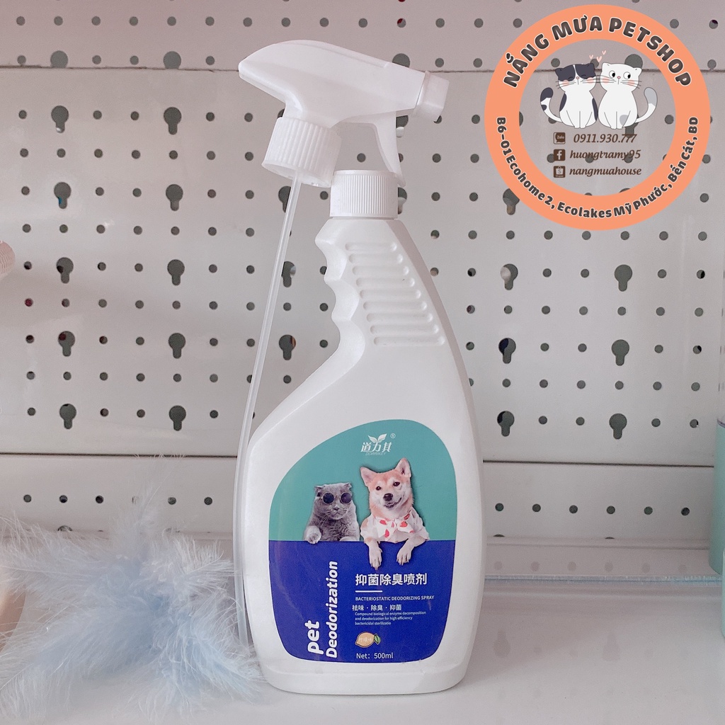 Xịt khử mùi hôi của chó mèo Borammy 500ml - diệt khuẩn môi trường