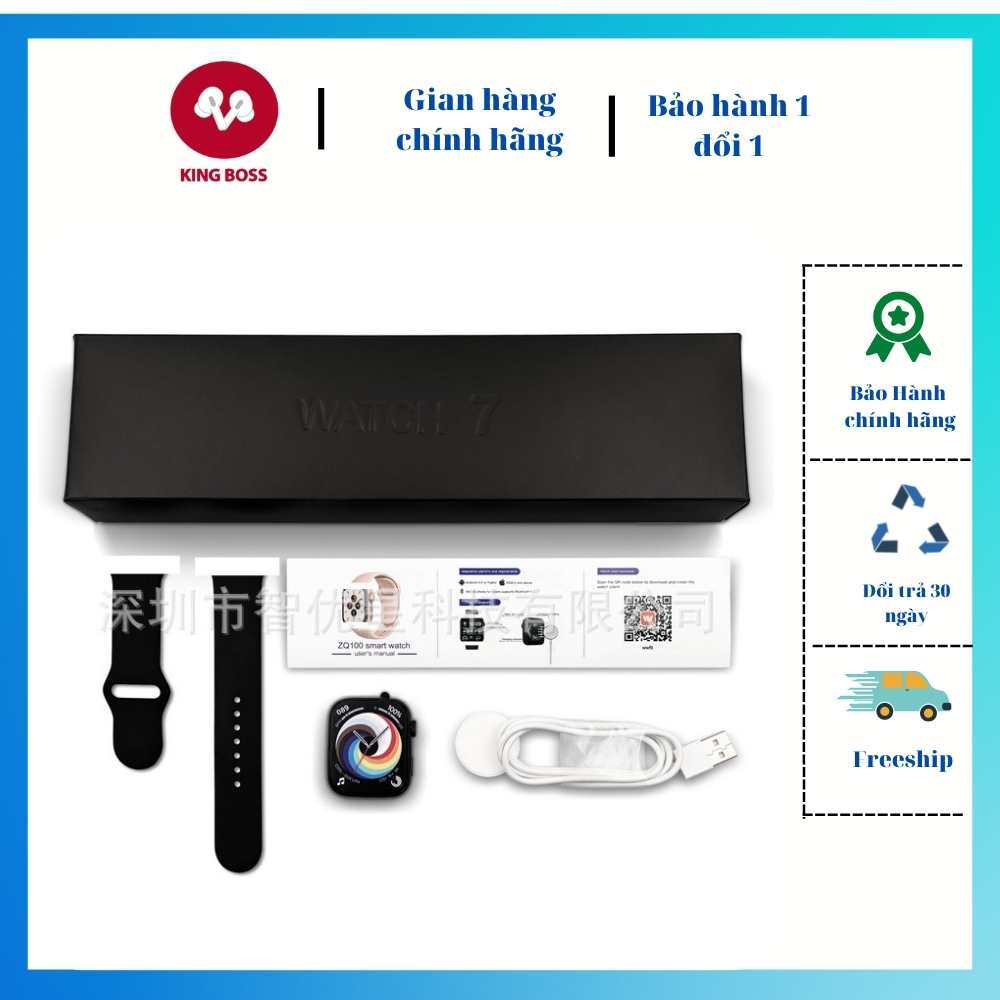 Đồng hồ thông minh theo dõi sức khoẻ vòng đeo tay thể thao ZQ100 - cài hình nền lô gô táo - chơi game - gọi điện