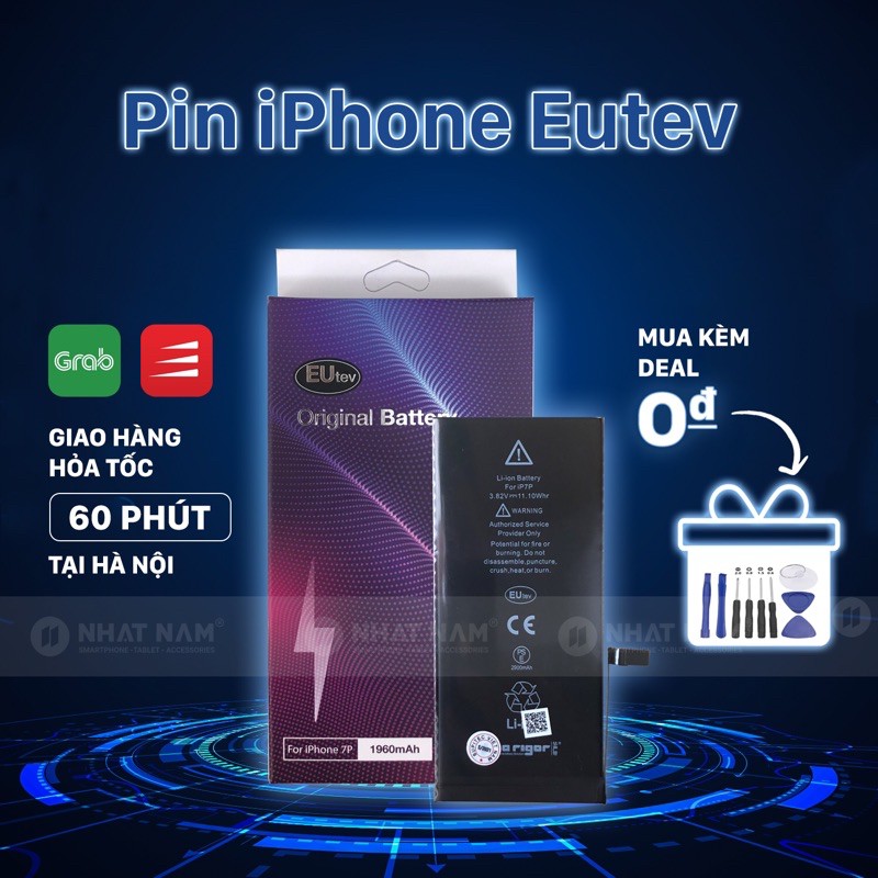 [ Hà Nội ] Pin iPhone Eutev 4S, 5, 5S, 5SE, 6, 6S, 6 Plus, 6s Plus, 7, 7 Plus, 8, 8 Plus, X, Pin iPhone zin