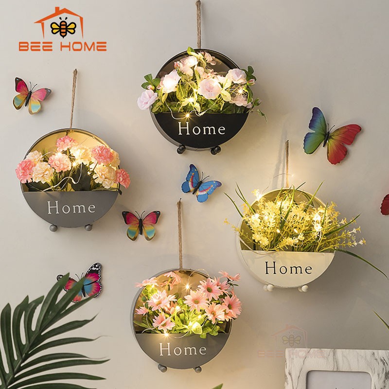 ( HÀNG MỚI ) Bông giả, giỏ hoa treo tường, để bàn trang trí cắm sẵn - Beehome - Giỏ hoa treo tường , trang trí phòng ngủ