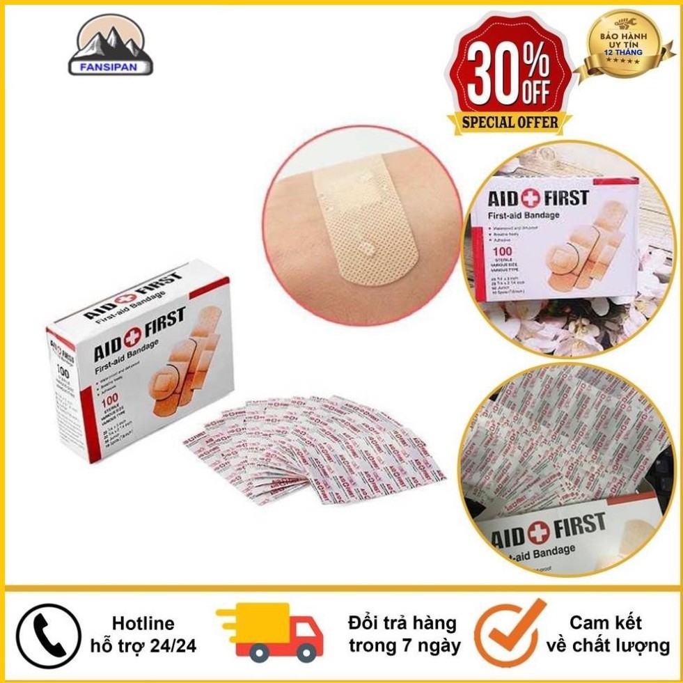 Hộp 100 Miếng Dán Vết Thương Urgo Aid First, Tiện Dụng Cho Gia Đình, Hàng Chuẩn Chất Lượng 100%