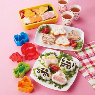 Set 4 khuôn tạo hình đồ ăn M'sa (mẫu phương tiện giao thông)