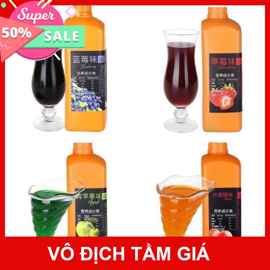 Siro Boduo   các hương Đào/Dâu/Việt Quất - Pha chế trà sữa - trà chanh - trà hoa quả Can 2L