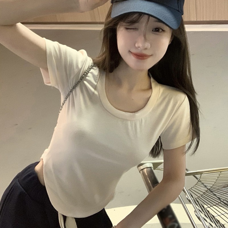 Áo Thun Ngắn Tay Phong Cách Hàn Quốc Quyến Rũ Dành Cho Nữ