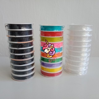 10 cuộn dây cước co giãn trong suốt nhiều màu xỏ vòng tay chuỗi hạt phong thủy