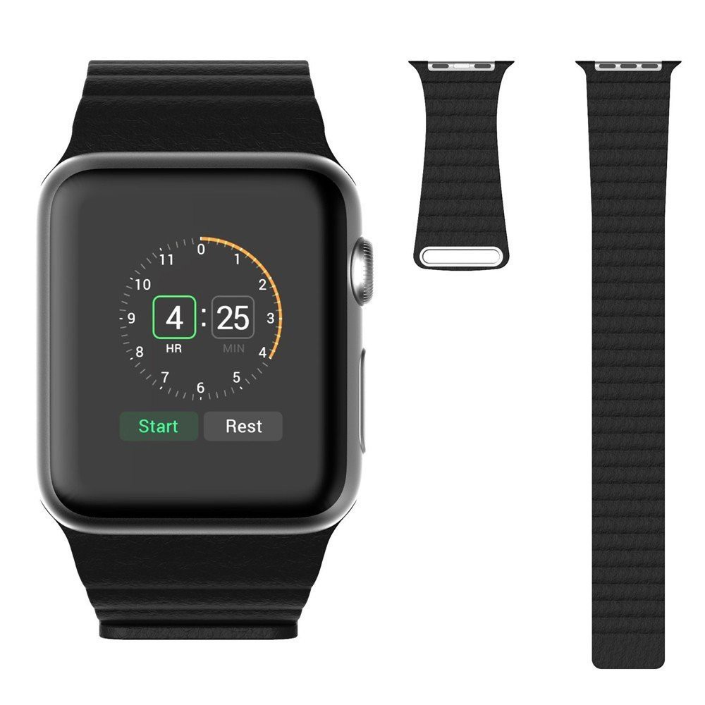 Dây đeo Đồng hồ Apple 38/40/42/44mm từ tính bằng da mềm cho iWatch Series SE 6/5/4/3/2/1