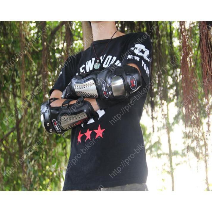 [Shop Uy Tín] Giáp tay chân bảo hộ probiker inox