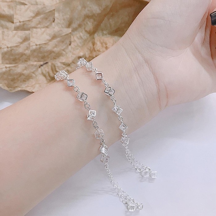 Lắc tay bạc nữ, vòng tay bạc ta s925 cao cấp sáng bóng, cam kết không đen - Mã TSJL06