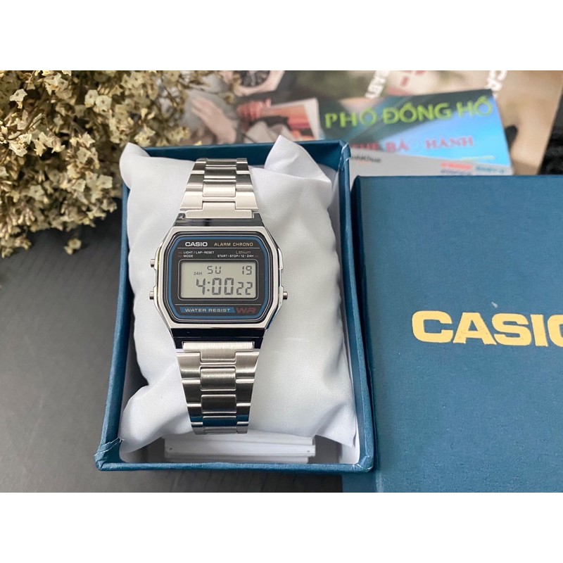 Đồng hồ nam dây kim loại Casio chính hãng Anh Khuê A158WA-1DF