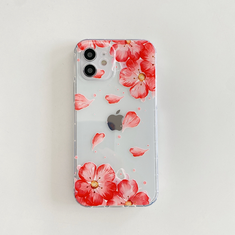 Ốp Điện Thoại Suntaiho TPU Mềm In Hình Hoa Màu Hồng Chống Rơi Vỡ Cho Iphone 12 11 Pro MAX Xs MAX Xr X 7 8plus