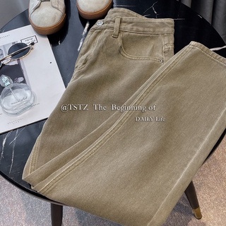 Quần baggy jean nâu tây