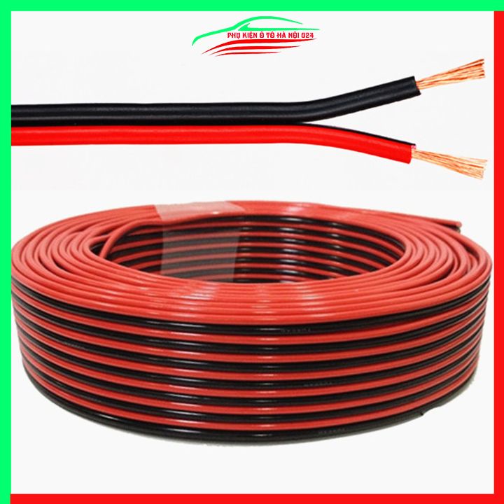 Cuộn 100 mét dây điện đôi đen đỏ đủ loại 18AWG đến 26AWG