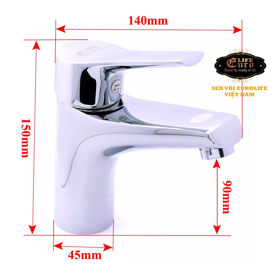 Vòi lavabo nóng lạnh Eurolife EL-5002 (Trắng bạc)