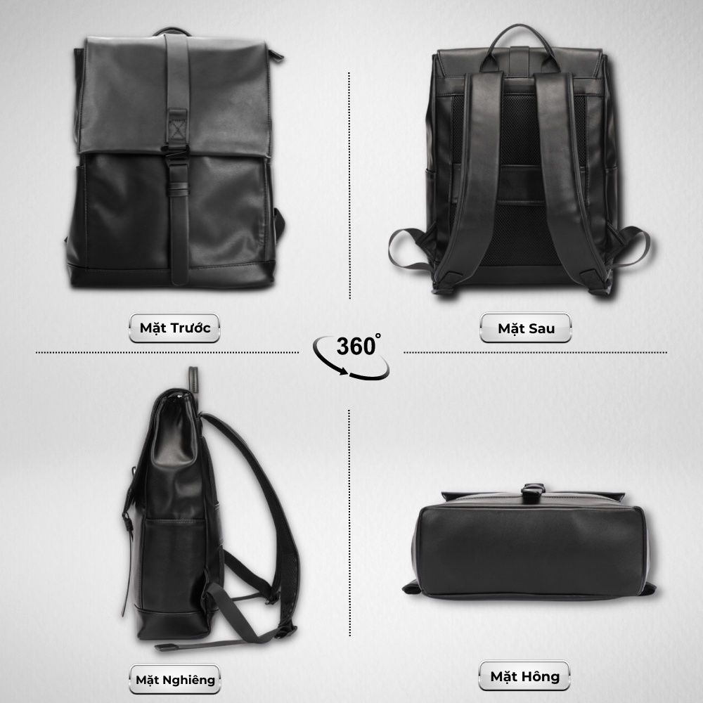 Balo Da Thời Trang Nam Nữ,Balo Ulzzang,Da PU Cao Cấp,Đựng Laptop 15.6 inh-Chống nước, Kiểu dáng trẻ trung,cá tính - 𝑰𝑩𝑨𝑮